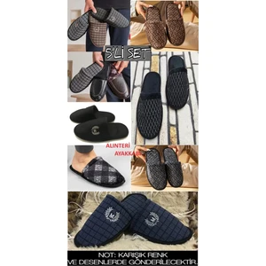 5'li Kışlık Ev Misafir Çeyiz Bohça Terliği