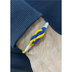 Sarı Lacivert F.b. Sonsuzluk Gümüş Kazaziye Taraftar Bilekliği