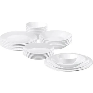 IKEA 24 Parça Oftast Yemek Takımı Meridyendukkan Beyaz Renk Modern Klasik Set Temperli Cam,