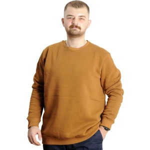 Mode Xl Büyük Beden Erkek Sweatshirt Basic Bisiklet Yaka 20131 Camel