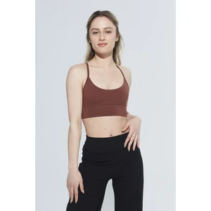 Sofia İnce Askılı Organik Pamuk Sırt Detaylı Hafif Destekli Spor Sütyeni Bra