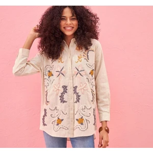 Deseo Boutique Kadın Özel Işlemeli Tasarım Standart Beden(38-42 Beden Uyumlu-Tek Beden) Gömlek