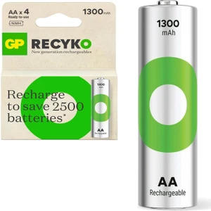 Şarjlı Pil Aa Kalem 1300MAH Ni-Mh (4 Adet) Gp Recyko