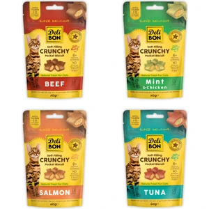 Crunchy Içi Dolgulu Bisküvi Karışık Kedi Ödülü Çeşitleri 4X60GR