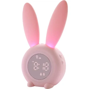 Çocuk Için Çocuk Çalar Saat, Çocuk Gece Lambaları, 5 Zil Sesi, Sıcaklık Takvimi, Dokunmatik Kontrol ve Erteleme Şarj Edilebilir Saatler----Pembe (Yurt Dışından)