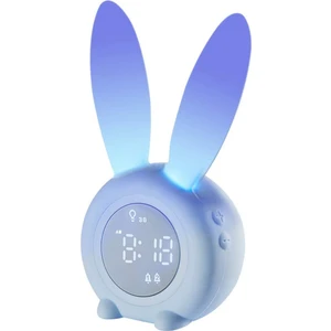 Çocuklar Için Çocuk Çalar Saat, Çocuk Gece Lambaları, 5 Zil Sesi, Sıcaklık Takvimi, Dokunmatik Kontrol ve Erteleme Şarj Edilebilir Saatler----Mavi (Yurt Dışından)