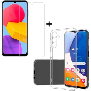 Samsung Galaxy A14 Uyumlu Kılıf Esnek Silikon Telefon Kılıfı ve Temperli Cam Ekran Koruyucu