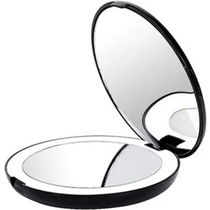 LED Işıklı Katlanır Ayna Ayna, 10X Büyüteç, Siyah (Yurt Dışından)