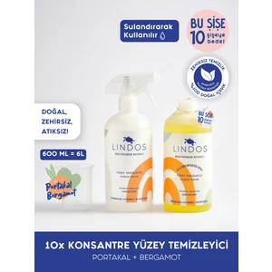 Doğal Konsantre Yüzey Temizleyici Çok Amaçlı Mutfak Banyo Zemin Fayans Derz Cam Leke Toz - Portakal
