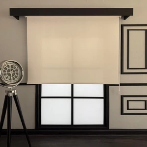 Ithal Kalın Krem Stor Güneşlik Perde Etek Dilimsiz(Alüminmyumkasa)