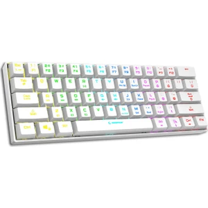 KB-RX63 B-Atom Beyaz Bluetooth Rgb Backlight Red Swıtch Mekanik Q 63 Tuşlu Mini Gaming Oyuncu Klavyesi