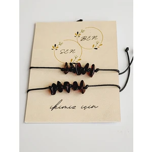 Kehribar Sarayı Kehribar Sevgili Bilekliği  Asansörlü Siyah Ip