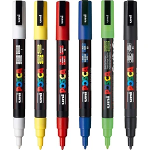 Posca Pc-3m Boyama Markörü 6'lı Set Ana Renkler