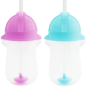 Tıklama Kilitli Uçlu Pipetli  Alıştırma BARDAĞI,12AY+, 296ML,MOR,MAVI