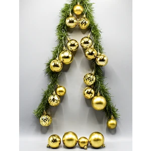 20li Karışık Desenli Yılbaşı Süsü Gold Cici Top