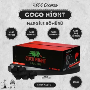 Coco Night #27mm 20Kg Hindistan Cevizi Küp Nargile Kömürü