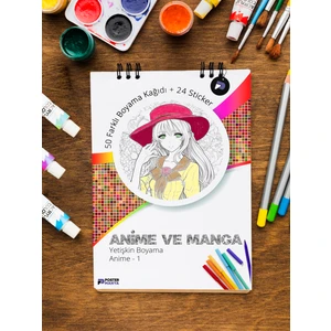 Anime ve Manga Yetişkin Boyama Kitabı, Anime Mandala Boyama Kitabı, Boyama Defteri, Boyama Sayfaları