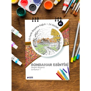 Sonbahar Esintisi Yetişkin Boyama Kitabı, Mandala Boyama Kitabı, Boyama Defteri, Boyama Sayfaları