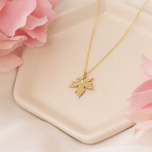 Dkmn Silver Damarlı Çınar Yaprağı Gümüş Kolye