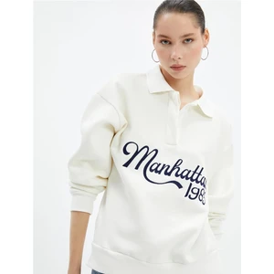 4Wal10198Ik 010 Ekru Genç Kız Pamuk Jersey Sweatshirt