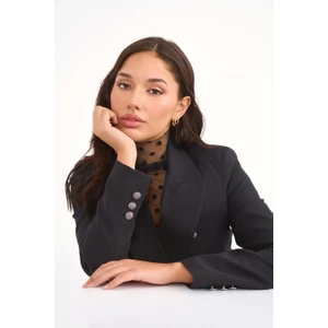 Düğmeli Blazer Ceket - Siyah
