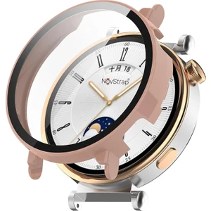 Novstrap Huawei Watch Gt4 41MM ile Uyumlu Ekran Koruyucu Cam ve Kasa Koruyucu Kılıf Sert Pc
