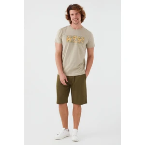 Guide Your Soul Açık Haki Erkek Bermuda Pijama Takım