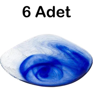 Linden Batik Mavi 19 cm Pasta Tabağı Takımı 6'lı
