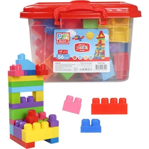 Toru Toys Play Blox Yapı Oyuncakları 56 Parça Kovalı Parlak Renkler Mega Blok Seti 3042