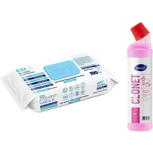 Beyaz Sabun Kokulu Çok Amaçlı Yüzey Temizleyici, Clonet Banyo Temizlik Seti 2'li Paket