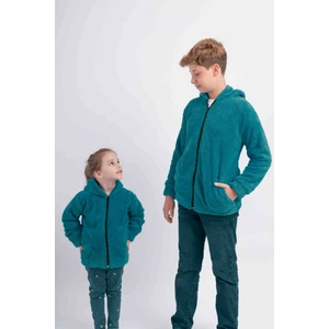 Unisex Genç Çocuk Kapüşonlu Welsoft Peluş Ceket