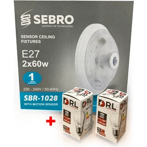 Hareket Sensörlü Tavan Armatürü 360 Derece Lamba + 2 Adet 5W LED Ampul