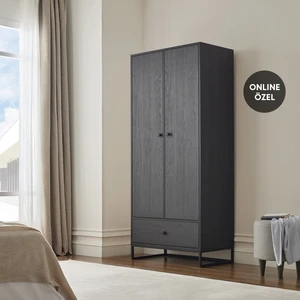 Enza Home Kalinsta 2 Kapaklı Gardırop - Siyah