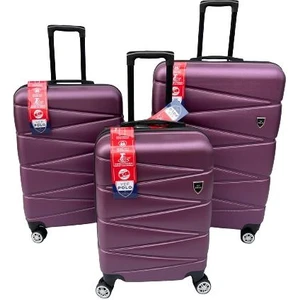 Yefa Valiz  Unisex 4 Tekerlekli 3'lü Set Plastik Valiz Seti