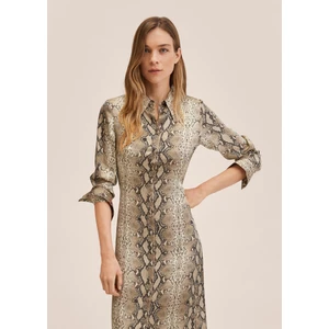 Hayvan Desenli Gömlek Elbise