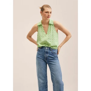 Dökümlü Desenli Bluz