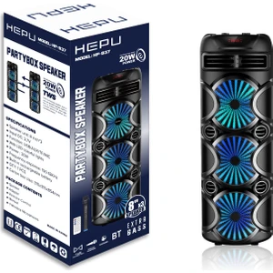 937 Tws Bluetooth Speakers Büyük Boy Parti Hoparlörü  Mikrofonlu 8 Inc*3 Lü Subwoofer