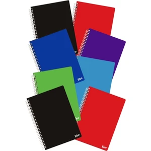 A4 Okul Defteri 72 Yaprak (6 Adet 4 Kareli 2 Çizgili) Spralli Plastik Kapak Defter