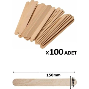 Ahşap Dil Çubuğu Naturel 100'LÜ Paket Geniş 150*18 mm Çx