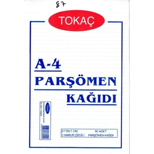 Tokaç A-4 Parşömen Kağıdı Çizgili 50 Li Paket P.k