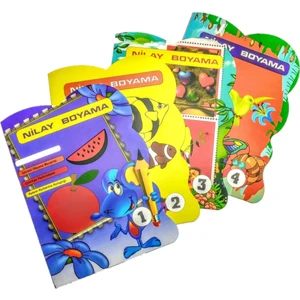 4 Adet Boyama Kitabı Seti- Boya Kitabı Her Biri 16 Sayfa Eğitici Çocuk Kitabı