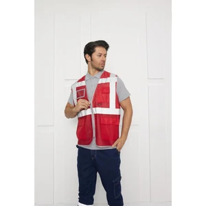 Orange Safety Mühendis Tipi Fileli İkaz Yeleği
