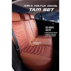 Deniz Tuning Kia Stonic Lüx Uyumlu Deri Oto Koltuk Kılıfı 5'li Set Tam Takım Lıne Tarçın