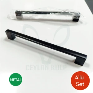 Ceylan Kulp 4'lü 160 mm Siyah Köprü Kulp Mobilya Dolap Çekmece Kulpu