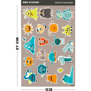 Sevimli Canavarlar Sticker Seti