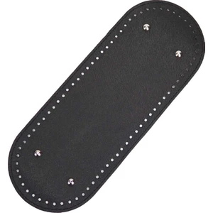 Oval Suni Deri Çanta Tabanı 31,5 x 12 cm - Siyah