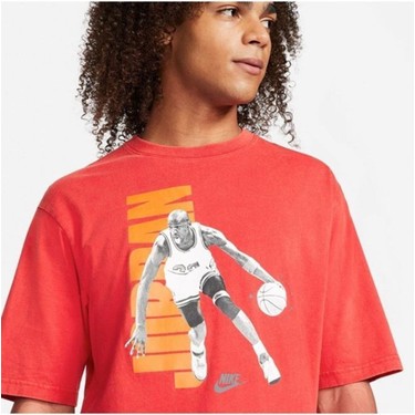 Nike Jordan Vintage Men s Washed Graphic T Shirt Red Fiyat