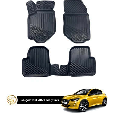 Gold Peugeot 208 ile Uyumlu Kauçuk Specıal 3D Havuzlu Oto