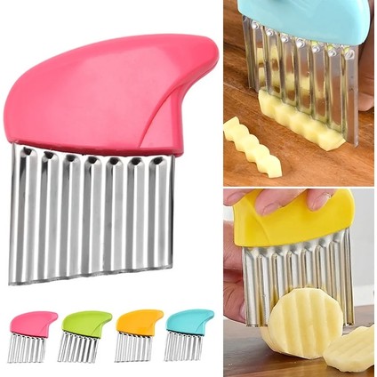 1 Adet Yeşil Patates Cipsi Dilimleme Sebze Meyve Oluklu Dalgalı Bıçak Patates Kızartması Patates Doğrayıcı Mutfak Gereçleri Aksesuarları Gadget Malzemeleri (Yurt Dışından)