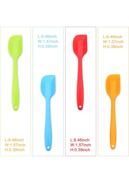 4 Parçalı Silikon Spatula, Paslanmaz Çelik Çekirdekli, Isıya Dayanıklı Yapışmaz Kauçuk Spatula (Yurt Dışından) fırsatları